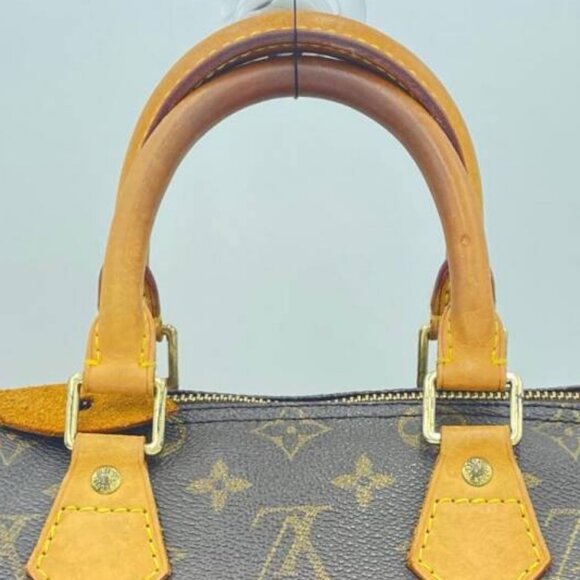 Louis Vuitton Speedy 25 Monogram Leather X PVC Brown Handbag Gold - Picture 9 of 15